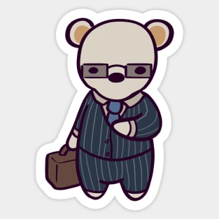 Polar Bear Businessman Sticker